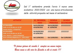 calendario avvio attività didattiche